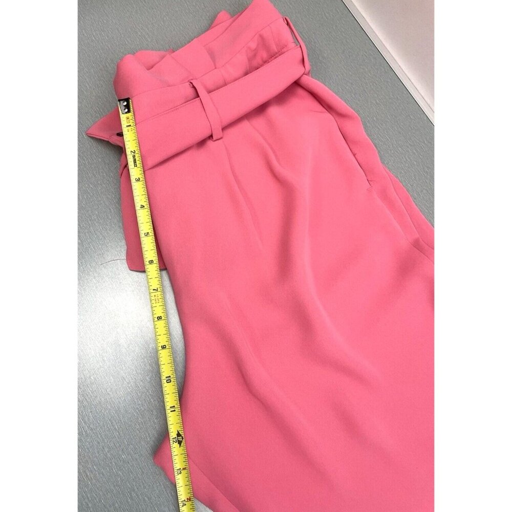 Boden Melina Pink Poppy Paperbag Pants Belted High Rise Straight Leg Size 10R - Picture 6 of 15